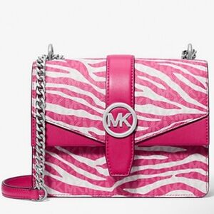 Michael Kors Pink and White Crossbody Bag